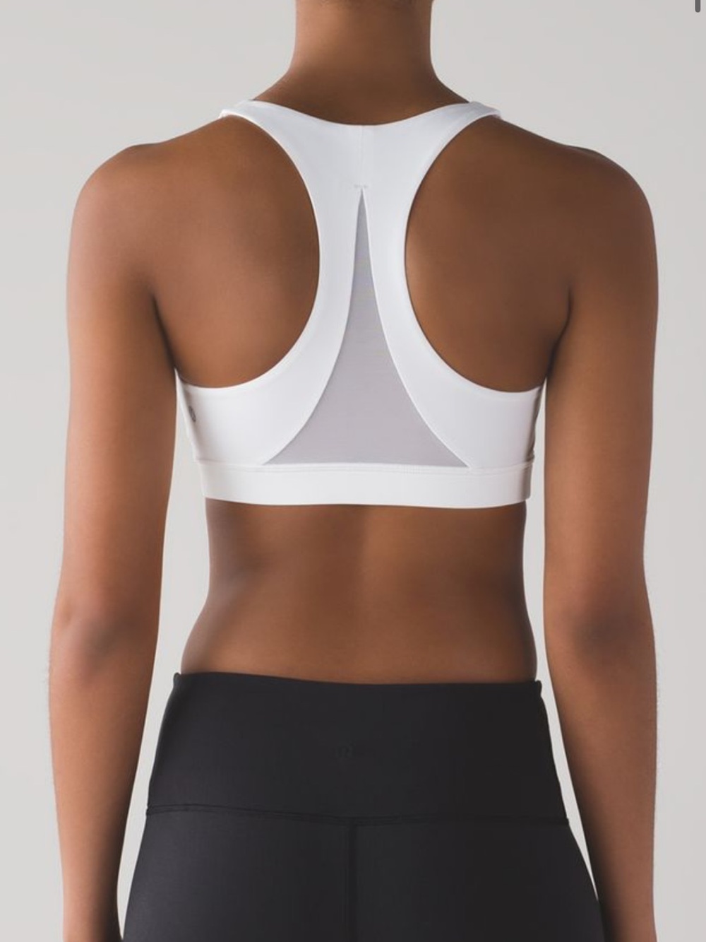 lululemon athletica White Racerback Mesh-Back Sports Bra